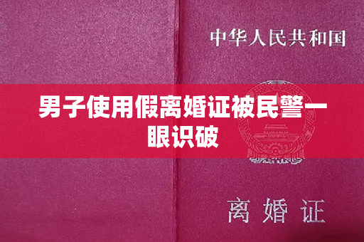 男子使用假离婚证被民警一眼识破