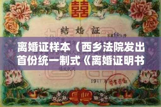 离婚证样本（西乡法院发出首份统一制式《离婚证明书》）