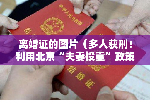 离婚证的图片（多人获刑！利用北京“夫妻投靠”政策，为户口先“假结婚”再“假离婚”）