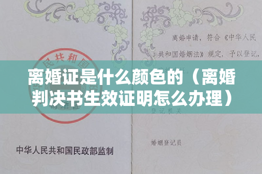 离婚证是什么颜色的（离婚判决书生效证明怎么办理）