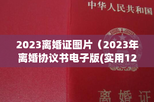 2023离婚证图片（2023年离婚协议书电子版(实用12篇)