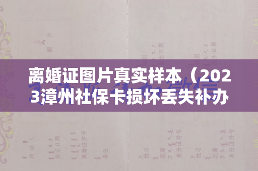 离婚证图片真实样本（2023漳州社保卡损坏丢失补办需要什么材料）