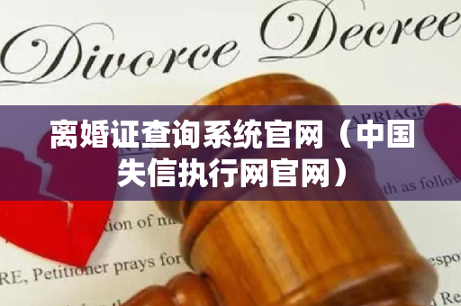 离婚证查询系统官网（中国失信执行网官网）