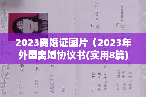 2023离婚证图片（2023年外国离婚协议书(实用8篇)